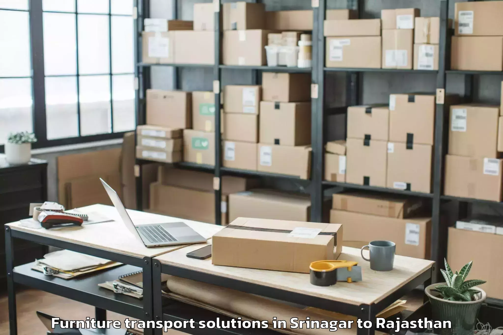 Book Your Srinagar to Pachpadra Furniture Transport Solutions Today